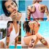 77 Sheets Temporary Tattoo for Women and Men, 17 Sheets Half Arm Beach Flower Skull Sunset Fake Tattoos, 60 Sheets Holiday Ocean Tiny for Adults Kids Body Tattoos Stickers Waterproof Realistic view 4