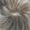 LYRICAL HAIR Toupee for Men Human Hair Replacement System Injected Poly Skin Male Prothesis Durable PU Mens Hairpiece Wig 7"X9" #360 Dark Brown+60% Gray view 4