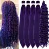 Gozill Purple Boho Braiding Hair Pre stretched Curly Deep Wave Crochet Boho Braids Prestretched Braiding Hair Extensions Synthetic Ez Braid Knotless view 1