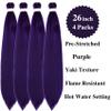 Gozill Purple Boho Braiding Hair Pre stretched Curly Deep Wave Crochet Boho Braids Prestretched Braiding Hair Extensions Synthetic Ez Braid Knotless view 2
