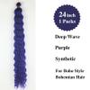Gozill Purple Boho Braiding Hair Pre stretched Curly Deep Wave Crochet Boho Braids Prestretched Braiding Hair Extensions Synthetic Ez Braid Knotless view 3