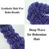 Gozill Purple Boho Braiding Hair Pre stretched Curly Deep Wave Crochet Boho Braids Prestretched Braiding Hair Extensions Synthetic Ez Braid Knotless view 4