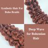 Gozill Boho Braiding Hair Pre stretched Ginger 350 Curly Braiding Hair Extensions Deep Wave Crochet Boho Braids Prestretched Synthetic Hypoallergenic Ez Braid Knotless view 4