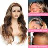 SERUYLEO Human Hair Wig 20 Inch 13x4 Ombre Body Wave Lace Front Wigs Human Hair Honey Blonde Wig Pre Plucked with Baby Hair 200 Density 4/27 Highlight Glueless Human Hair Wigs for Black Women view 3