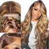 SERUYLEO Human Hair Wig 20 Inch 13x4 Ombre Body Wave Lace Front Wigs Human Hair Honey Blonde Wig Pre Plucked with Baby Hair 200 Density 4/27 Highlight Glueless Human Hair Wigs for Black Women view 4
