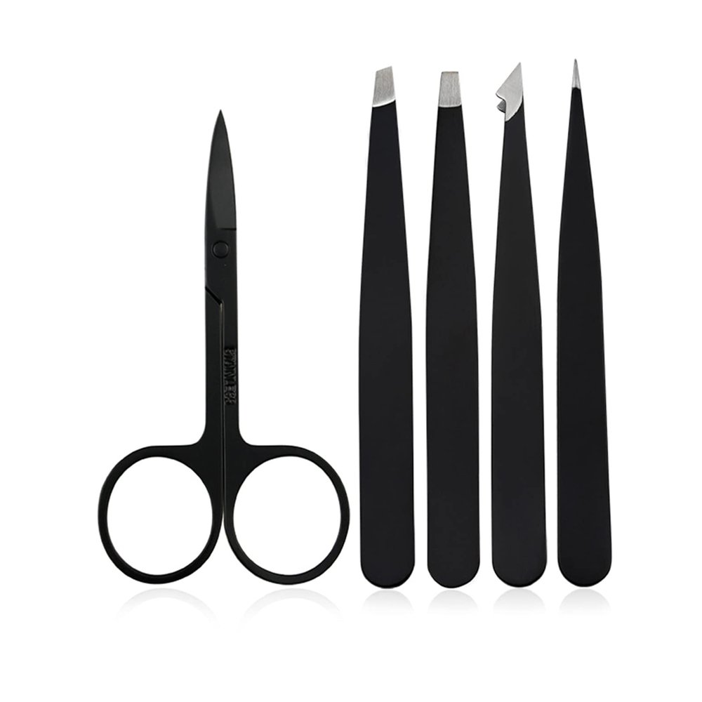 Eyebrow Tweezers Set Ingrown Hair Removal Tweezers Scissors Kit For With Leather Case Gift Eyebrow Tweezers Set