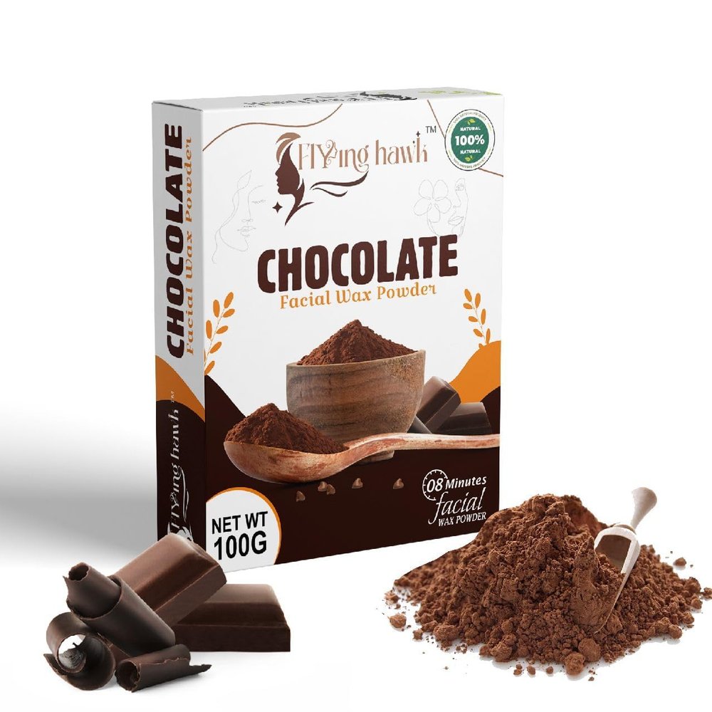 DD Chocolate Facial Wax powder (100 Gm)- 8 Minute Facial Wax Powder:Easy and Unwented Hair removal Solution,8 min Painless Herbal Hair Removal Waxing Powder, Easy to use at home,