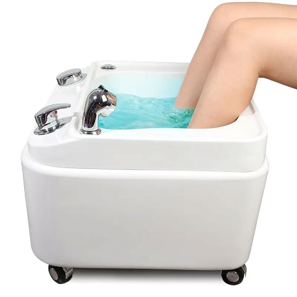 30L Multifunctional Foot Bath, Acrylic Smart Massage Bucket, Portable Foot Spa Adjustable Bathtub, 360 Removable Foot Bucket, Colorful Lamp Massager for Home, Salon, Spa