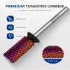 AIRSEE Tungsten Carbide Acrylic Nail Drill Bit Super Cut Bit Efile Electric File Machine Head Tip for Manicure Polishing Art Remove Gel Professional 3/32" Beginner Safety Crystal Top Barrel X Coarse view 3