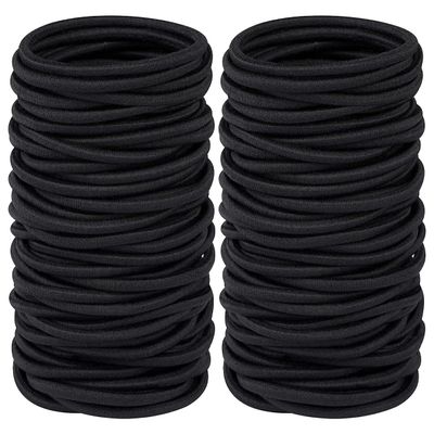 homeemoh 20pcs Elastic Hair Ties, Womens Girls Ponytail Holders Rubber Bands 4mm Scrunchies Hair Accessories (Black)