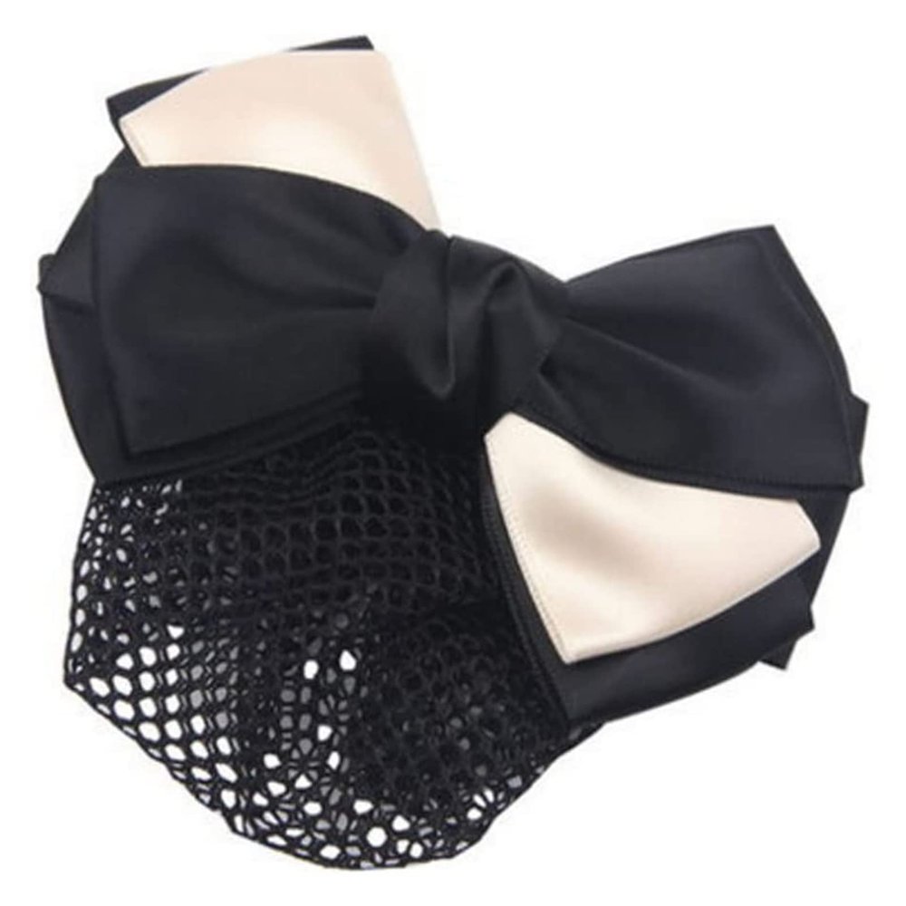 NATEPOM Bowknot Snood Net,Net Hair Clip, Net Hair Clip, Barrette, Hairnet,3PCS Women Hairnet Snood Net Bowtie Barrette Hair Bun Cover Hair Clip, E