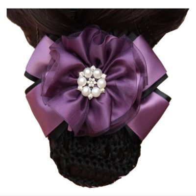 Bowknot Snood Net,Net Hair Clip, Net Hair Clip, Barrette, Hairnet,Ladies Barrette Hair Clip Flower Bun Cover Snood Hairnet Hair Accessory,M2 (Color : Multicolored)