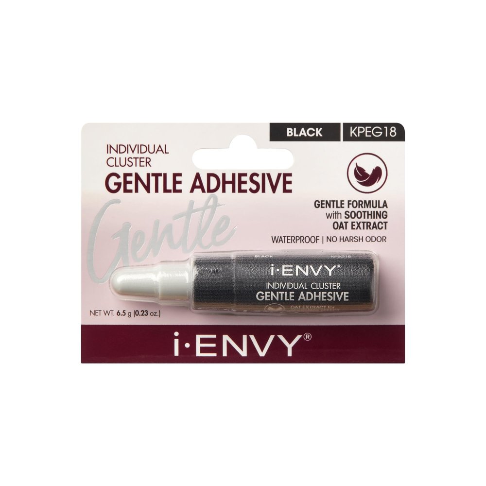 iENVY i-ENVY Individual Cluster Gentle Lash Adhesive, Waterproof & No Odor Eyelash Glue, Precision Nozzle for Cluster & Individual Lash, Gentle Soothing Oat Extract, All Skin Type (Black)
