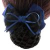 Bowknot Snood Net,Net Hair Clip, Net Hair Clip, Barrette, Hairnet,Elastic Bun Headdress Hair Snood Net Barrette Clip, Blue and Black K13 view 1