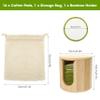 16PCS Reusable Cotton Pads Makeup Remover Face Cotton, Bamboo Storage Box Soft Facial Round, Washable Laundry Zero Waste Cleansing Wipes Storage Bamboo Box Bag Holder for Skin Care Gifts Exfoliating view 2
