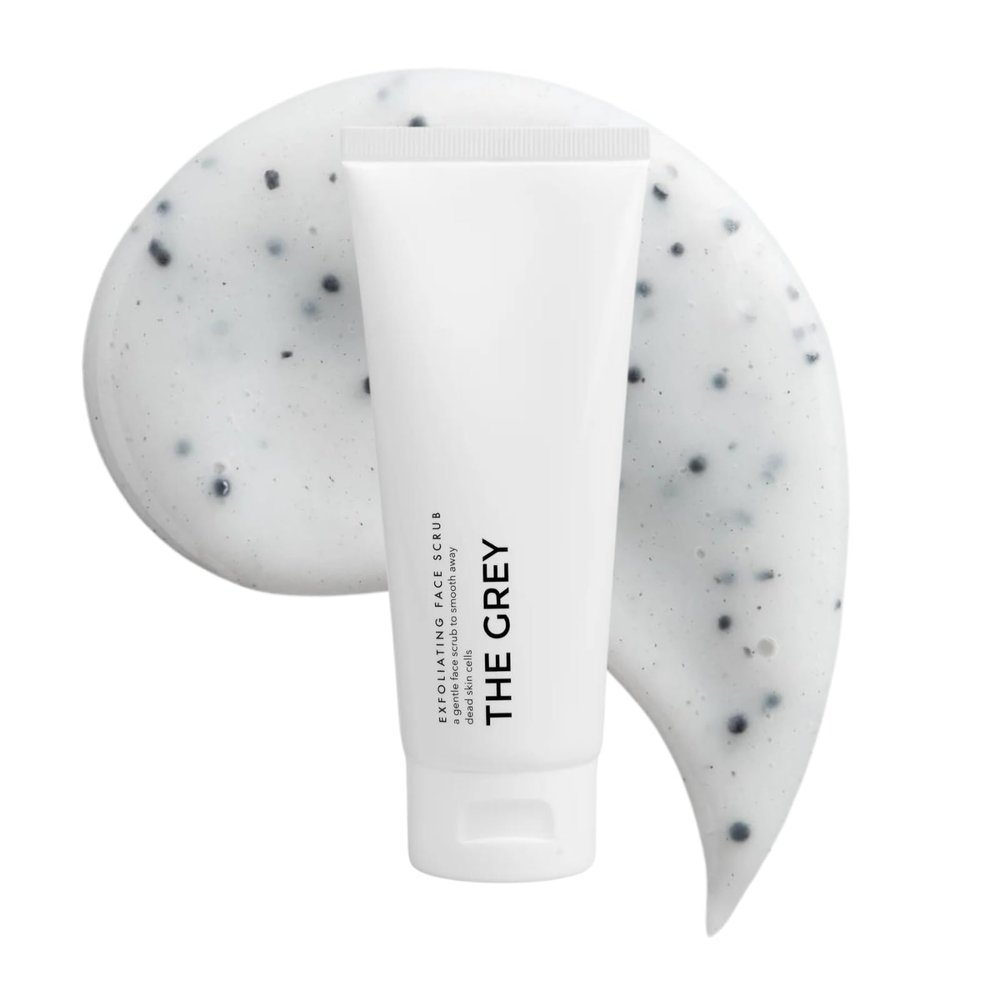 The Grey Exfoliating Face Scrub for Men | Facial Exfoliator for Deep Pore Cleansing, Detoxifies & Removes Dead Skin Cells, Blackheads, Ingrown Hairs Prevent Blemishes & Remove Oils Vitamin A, E 3.4oz