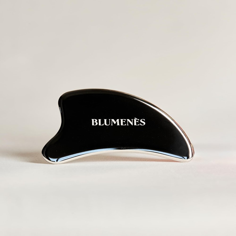 Blumenes - Traditional Gua Sha Tool - Stainless Steel Massage Tool for Face & Body - Cold & Heat Retention for Relaxing Spa Experience - Durable Stainless Gua Sha for Enhanced Skincare Routine