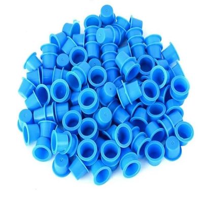 100Pcs Blue Ink Caps Ink Cups Mixed Sizes, Professional Tattoo Supplies Easy to Use Portable Beauty Products Tattoo Inks