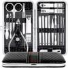 18 in 1 Essentials Manicure Pedicure Kit with Nail Cutter, Scissors, Tweezers, Ear Pick Eyebrow Utility Tools with Leather Case view 1