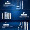 18 in 1 Essentials Manicure Pedicure Kit with Nail Cutter, Scissors, Tweezers, Ear Pick Eyebrow Utility Tools with Leather Case view 2