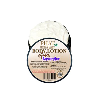 Amber & Lavender Moisturizing Body Lotion with Shea Cocoa Butter & Avocado Oil | 5 oz