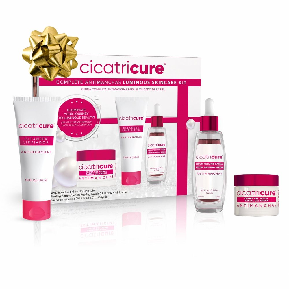 Cicatricure Antimanchas Skin Care Kit: AHA & PHA Exfoliating Face Wash, Brightening Serum, and Moisturizing Gel Cream - Dark Spot Reduction, Enhanced Glow, Paraben & Sulfate-Free