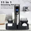 Beard Trimmer for Men - 5 in 1 Kit Electric Razor, Nose Hair Trimmer with LED Display, Cordless Mustache Body Face Grooming Kit, Rechargeable Beard Shaver (Aluminum) view 2