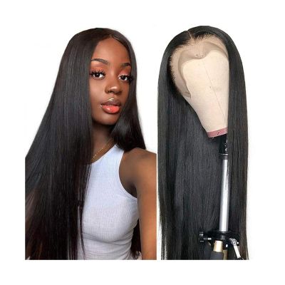 Wigs Straight Hair Lace Front Wig HD Transparent Lace Frontal Human Hair Wig for Women, 14-40 Inch Long Brazilian Remy Hair Pre Plucked Closure Wig Girls Daily Use Wigs ( Color : 5X5 closure wig 180 d