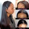 Wigs Straight Hair Lace Front Wig HD Transparent Lace Frontal Human Hair Wig for Women, 14-40 Inch Long Brazilian Remy Hair Pre Plucked Closure Wig Girls Daily Use Wigs ( Color : 5X5 closure wig 180 d view 3