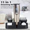 Beard Trimmer for Men - 5 in 1 Kit Electric Razor, Nose Hair Trimmer with LED Display, Cordless Mustache Body Face Grooming Kit, Rechargeable Beard Shaver (Gold) view 2
