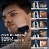 Beard Trimmer for Men - 5 in 1 Kit Electric Razor, Nose Hair Trimmer with LED Display, Cordless Mustache Body Face Grooming Kit, Rechargeable Beard Shaver (Gold) view 3