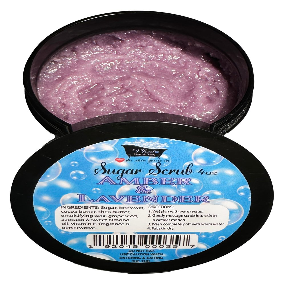 Amber & Lavender Whipped Shea Sugar Scrub with Cocoa Butter Black Amber & Lavender Type | 4 oz