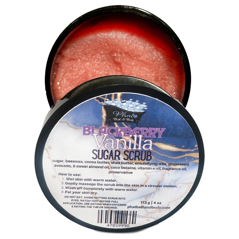 Black Raspberry Vanilla Whipped Shea Sugar Scrub with Cocoa Butter | 5 oz