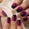 CurvLife Short Square Ombre Press On Nails, Gradient Glow Purple, Soft Gel view 4
