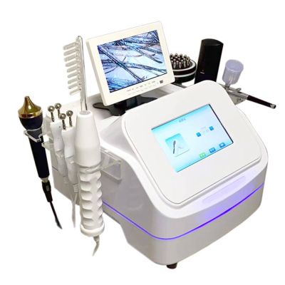 Skin Diagnosis Hair Analyzer, Skin Hair Scalp Detector, with 7 Handles, LCD Screen, Facial Skin Diagnosis Digital Microscope Scalp Hair Follicle Detector