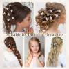 16 Pcs Small Pearl Claw Clips with Flower Design, Mini Hair Clips for Thin Thick Hair, Pearl Hair Accessories for Women Girls Sweet Tiny Hair Clips, Flower Hair Jaw Clamps Nonslip view 2