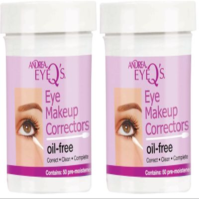 Andrea Eyeq's Oil-free Eye Make-up Correctors Pre-moistened Swabs, 50 Count (Pack of 2)