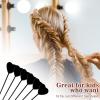 12Pcs Quick Hair Beader Tool Elastic Hair Braiding Set Ponytail Maker Simple Hair Pull Through Tools Black French Threader Braids Loop for Women Girls Plait Styling Accessories Supplies view 4