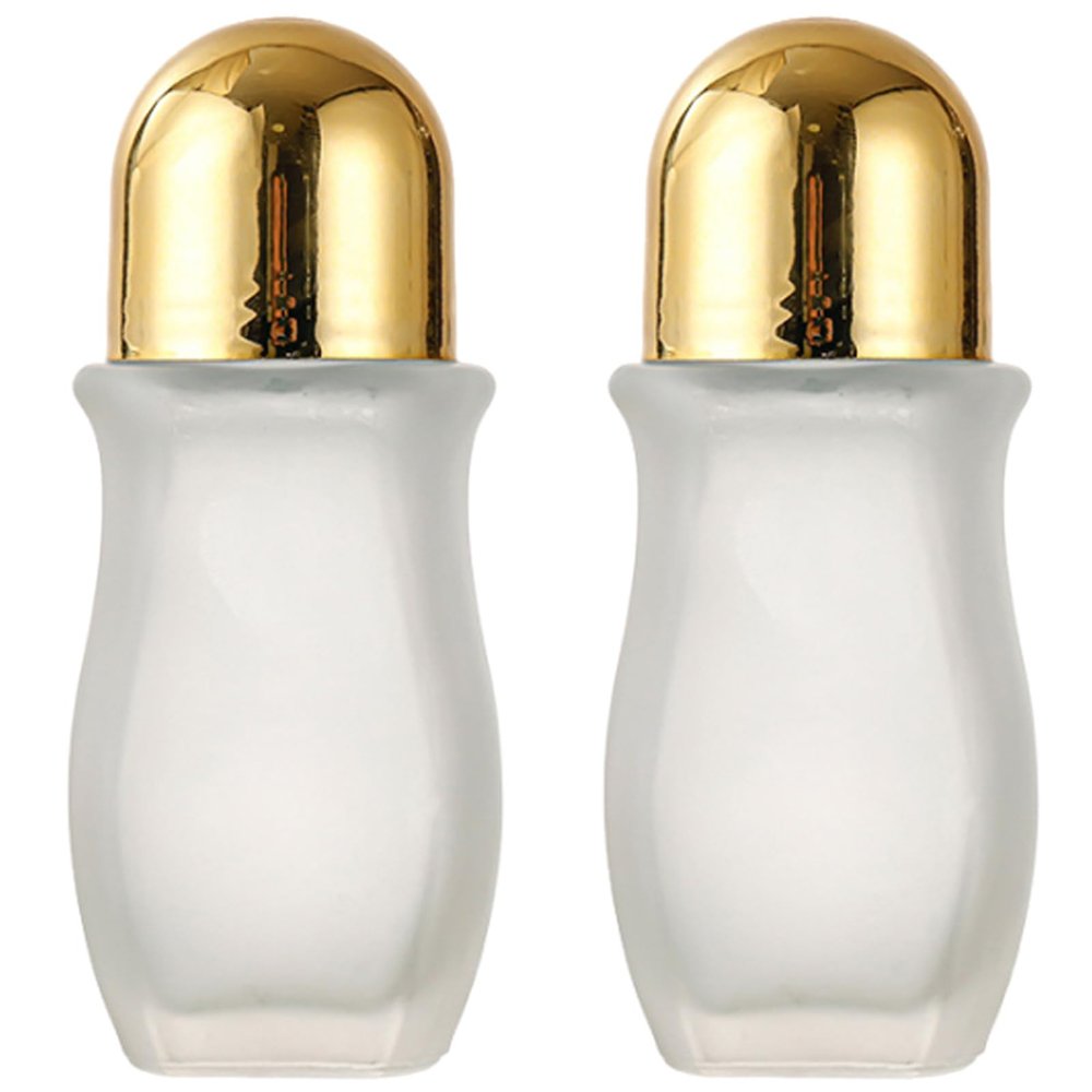 LJJCSFF 2pcs 50ml Glass Roller Bottles Large Empty Roller Ball Bottle Leak Proof Refillable Rollerball Bottles for Perfume Essential Oils Deodorant