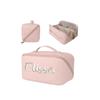 ZoikoM Personalized Embroidered Cosmetic Bag, Customized Cosmetic Bag, Personalized Gift for Her, Personalized Gift for Bridesmaid, Makeup Storage Box, pink, Not customized view 1