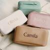 ZoikoM Personalized Embroidered Cosmetic Bag, Customized Cosmetic Bag, Personalized Gift for Her, Personalized Gift for Bridesmaid, Makeup Storage Box, pink, Not customized view 2