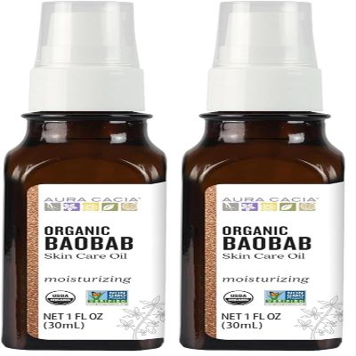 Aura Cacia Organic Skin Care Oil, Baobab, 1-Fluid Ounce (Pack of 2)