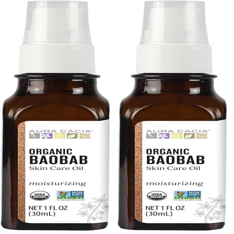 Aura Cacia Organic Skin Care Oil, Baobab, 1-Fluid Ounce (Pack of 2)
