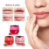 Aaiffey Lip Balm Honey Pot,Watermelon Apple Lime Cherry Lip Sleeping Mask Moisturizing Lip Mask Overnight Hydrating Prevention Dry and Cracked Lip Scrubs Exfoliator Lip Wrinkle Care 3 pcs view 2