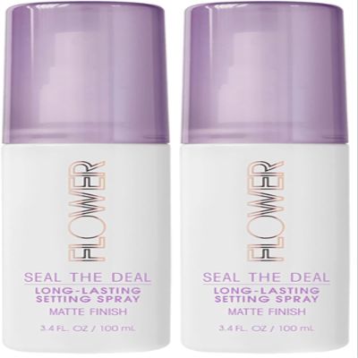 FLOWER BEAUTY Seal The Deal Setting Spray for Makeup - Long-Lasting + Flawless Finish - Sweat-Proof + Rub-Resistant - Matte + All Day Face Makeup - Cruelty-Free + Vegan (Pack of 2)