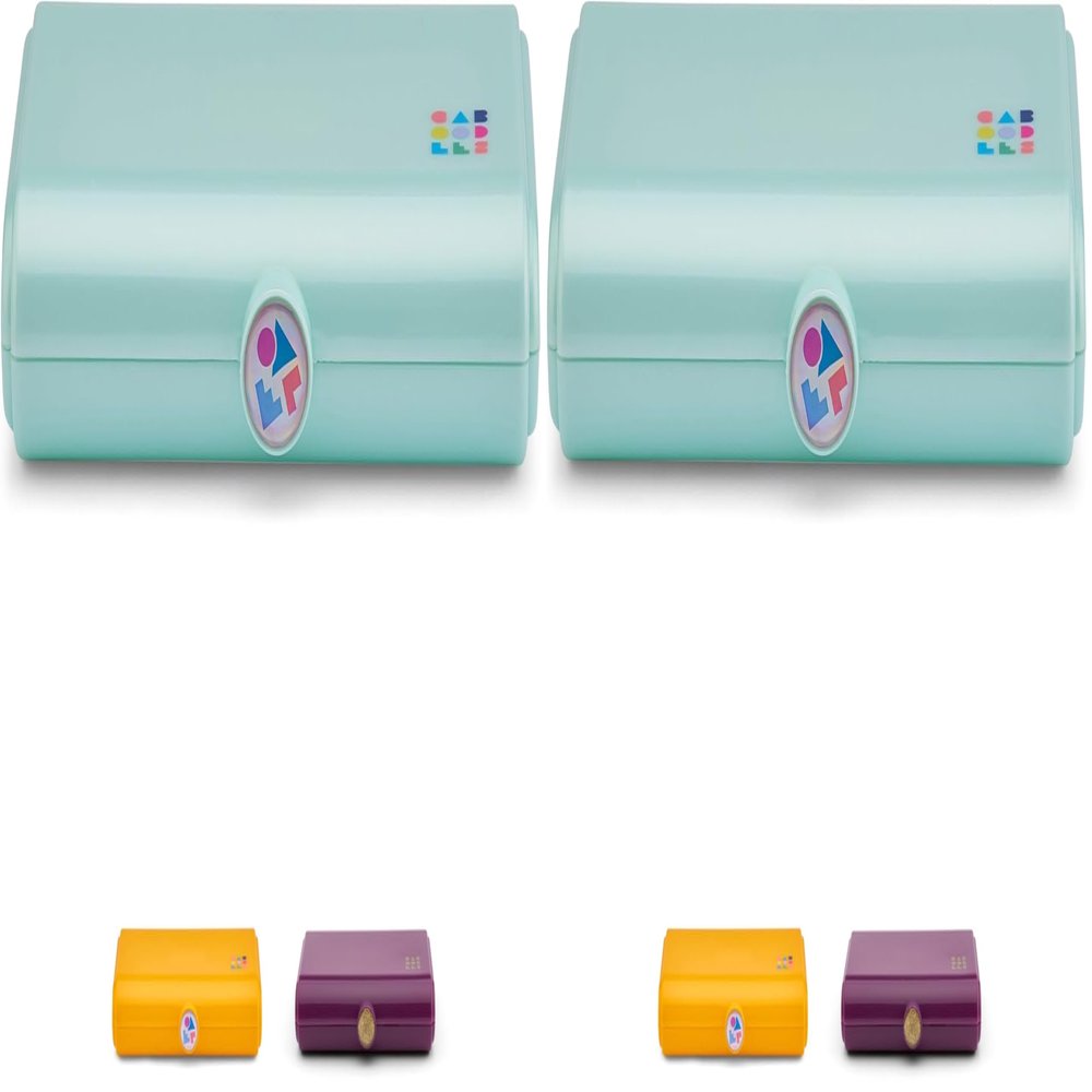 Caboodles Take It Tote, Mint, Makeup Travel Case with Large Built-In Mirror, Mint Auto-Open Tray, Snap-Tight Lid, Ideal for Quick Touch Ups On The Go (Pack of 2)
