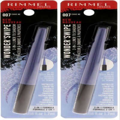 Rimmel London Wonder Swipe 2-in-1 Liner to Shadow - 007 Crave Me Eyeliner Women 0.06 oz (Pack of 2)