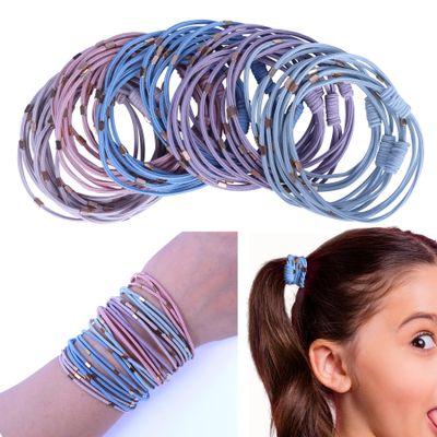 20 PCS Boho Hair Accessories, 5 Color Light Bracelets for Thick or Thin Hair - Cute Ponytail Holders, No-Damage Elastics for Ponytails and More, Pain-Free.