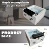 HENGCMM Acrylic Massage Footbath Heated Foot Spa Colorful Lamp Footbath Pedicure Foot Spa Nail Salon Pedicure Bathtub Square Footbath with Pedicure Foot Rest Massage Foot view 2