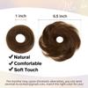 isheeny Messy Bun Hair Piece 2PCS 100% Real Human Hair Tousled Updo Extension Natural Curly Messy Bun, Elastic Band Hair Bun HairPiece Ponytail Extensions for Children Dark Brown view 2